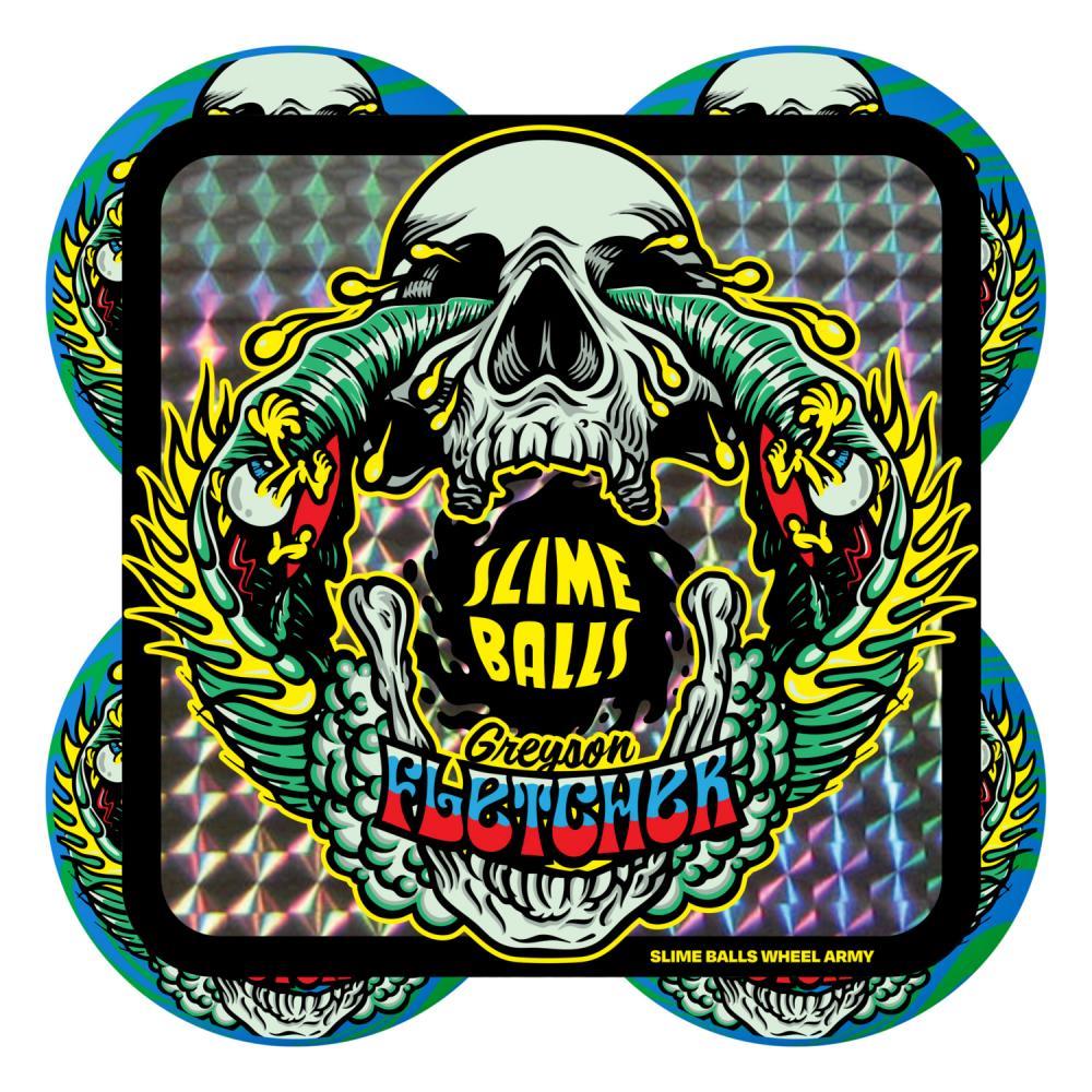 SlimeBalls Skateboard Wheels Fletcher Guest Vomit Green Blue Swirl 99a 56mm