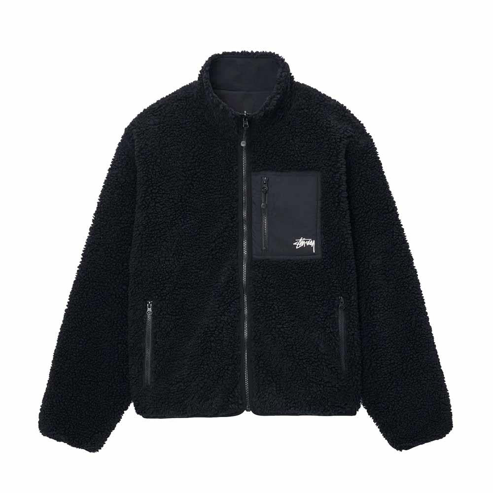 Stussy Sherpa Reversibile Jacket Black – Black Sheep Store
