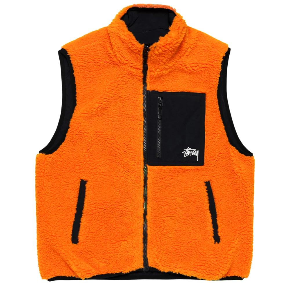 Stussy Sherpa Revesable Vest Tangerine