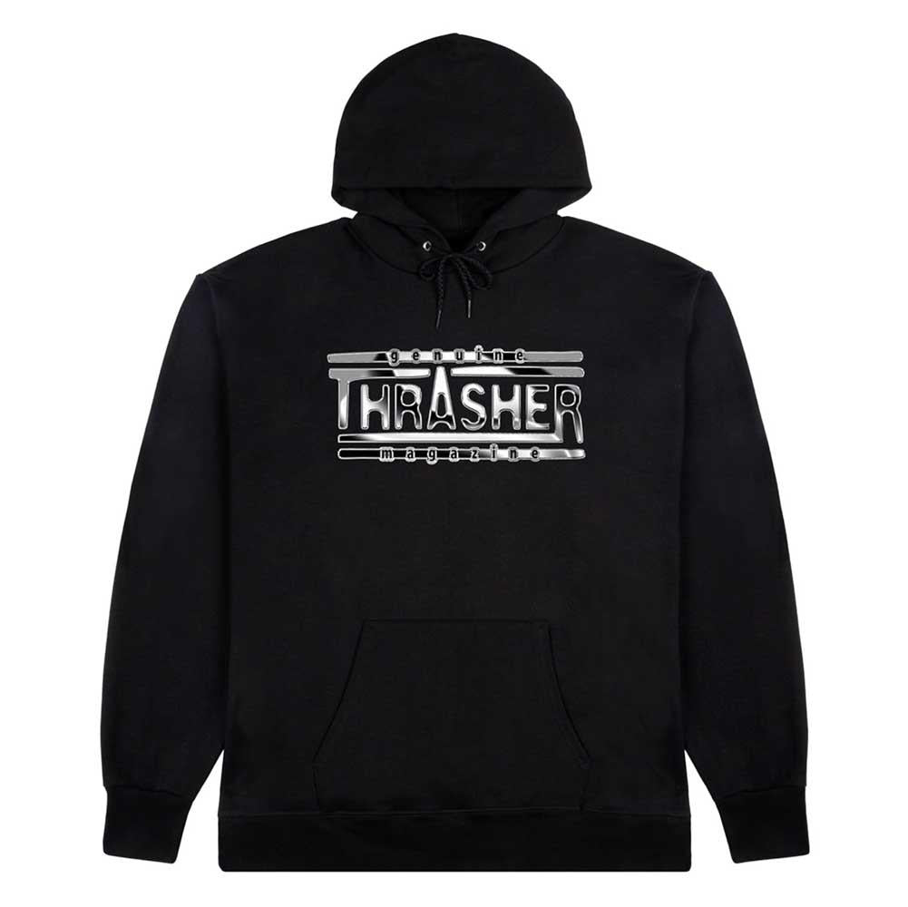 Thrasher Chrome Genuine Hooded Sweatshirt Black