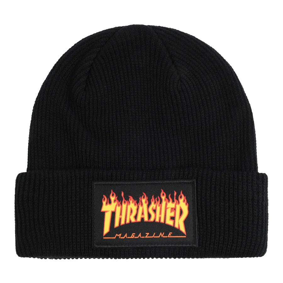 Thrasher Beanie Flame Patch Black One Size