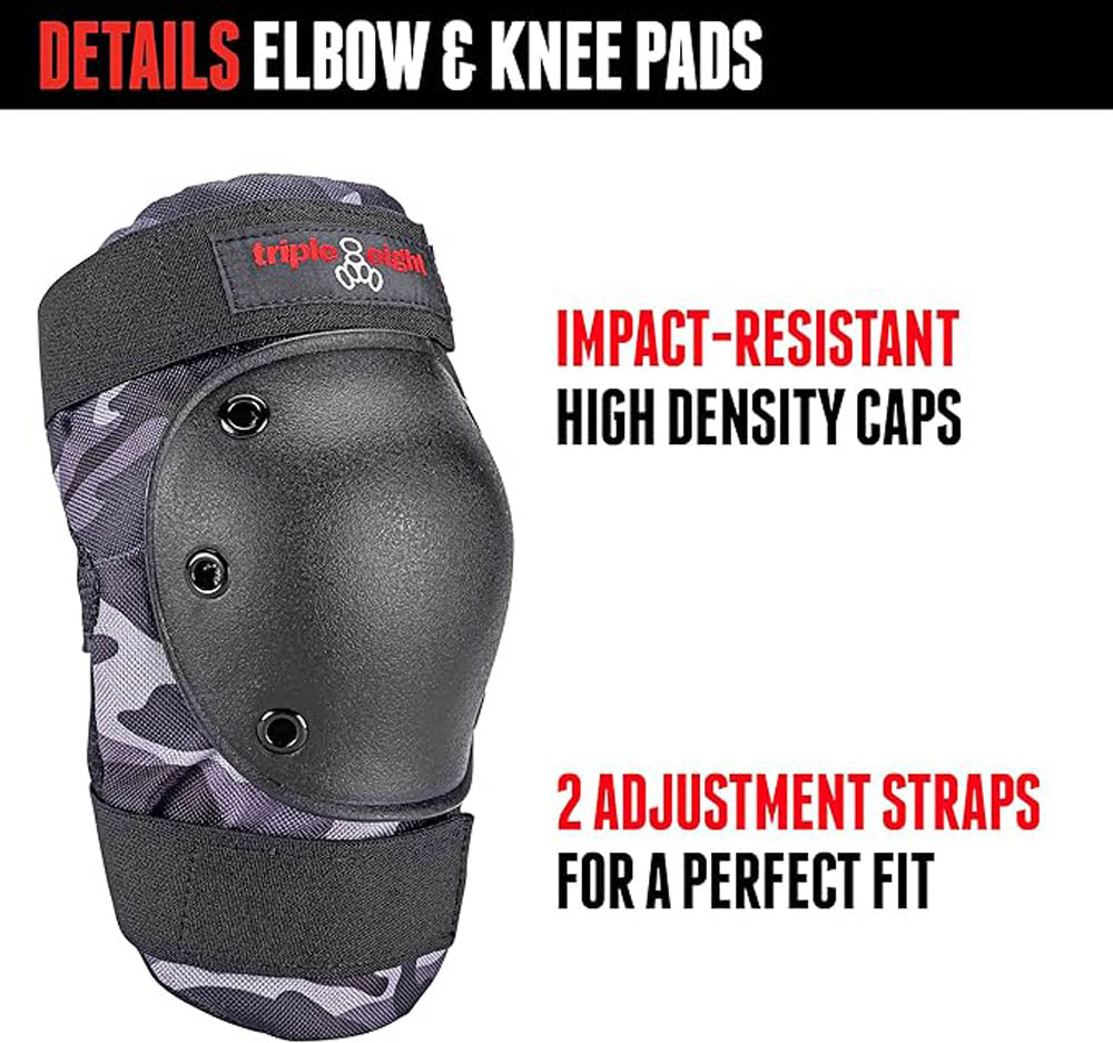Triple 8 Saver Series 3 Pack Knee Elbow Wrist Pads Set Charcoal Camo