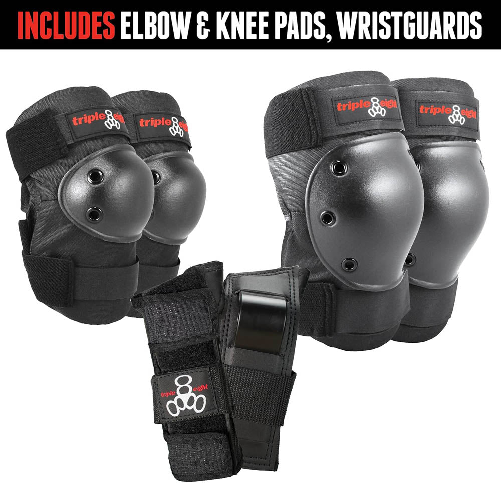 Triple 8 Saver Series Knee Pads Elbow Pads Wrist Guards 3 Pack