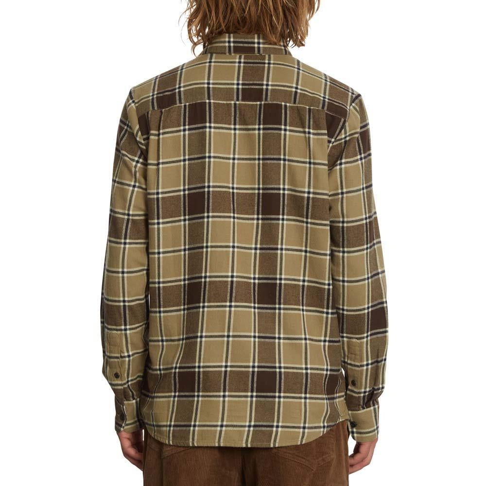 Volcom Caden Plaid Long Sleeve Shirt Khaki