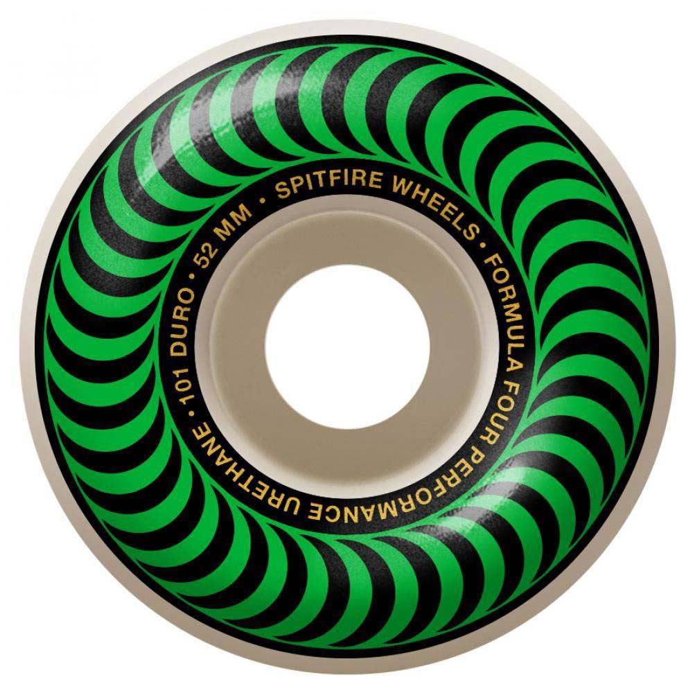 Spitfire Formula Four Classics Skateboard Wheels 101DU White Green 52mm