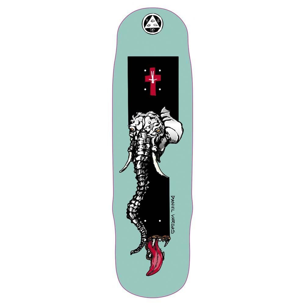 Welcome Tusk Daniel Vargas on Effigy Skateboard Deck Teal Silver Foil 8.85"