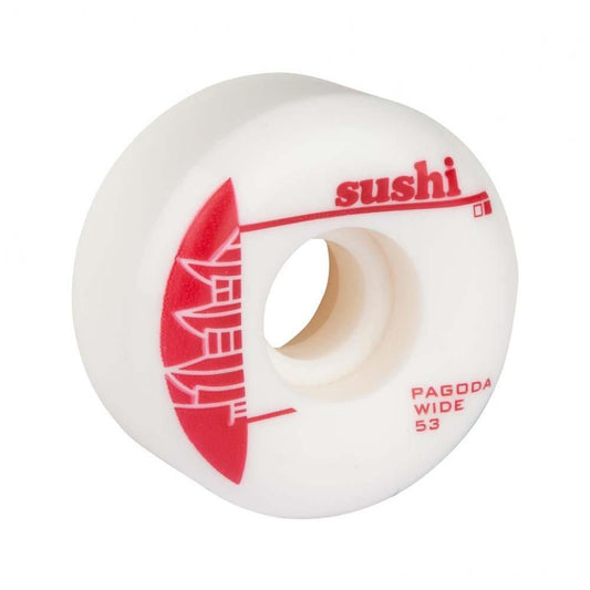 Sushi Pagoda Wide Skateboard Wheels White 53mm