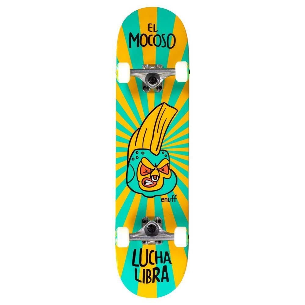 Enuff Lucha Libre Mini Factory Complete Skateboard Yellow Blue 7.25"