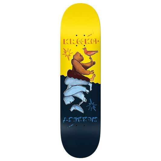 Krooked Pro Skateboard Deck Worrest Gorilla TT Slick Yellow/Blue 8.3"