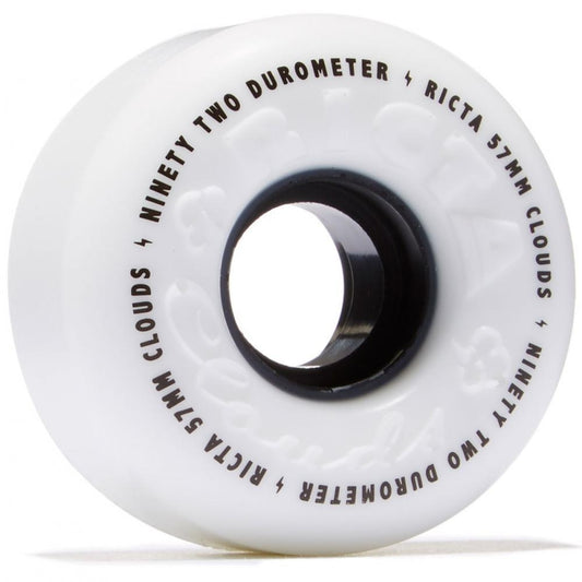 Ricta Wheels Clouds Skateboard Wheels 92A White Black 52mm