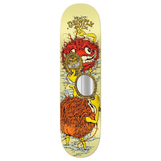 Anti Hero Pro Skateboard Deck Hewitt Grimple Smoke & Mirrors Yellow 8.5"