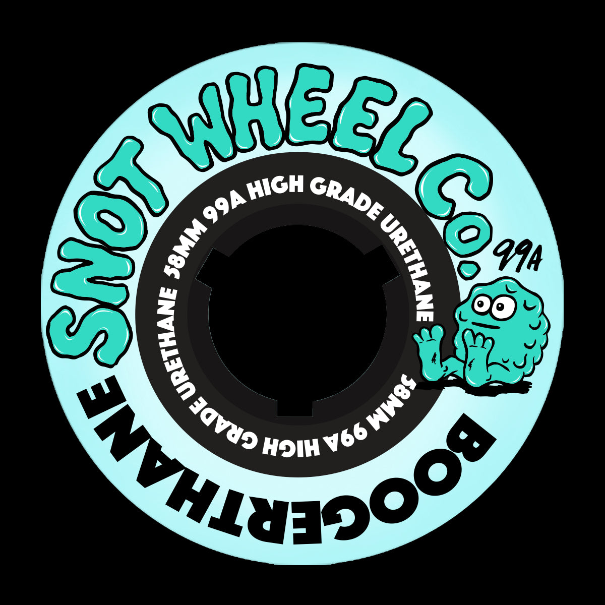 Snot Skateboard Wheels Team 99A Teal Black Core 58mm