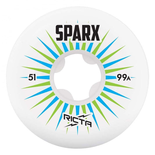 Ricta Wheels Sparx Skateboard Wheels 99a White 51mm