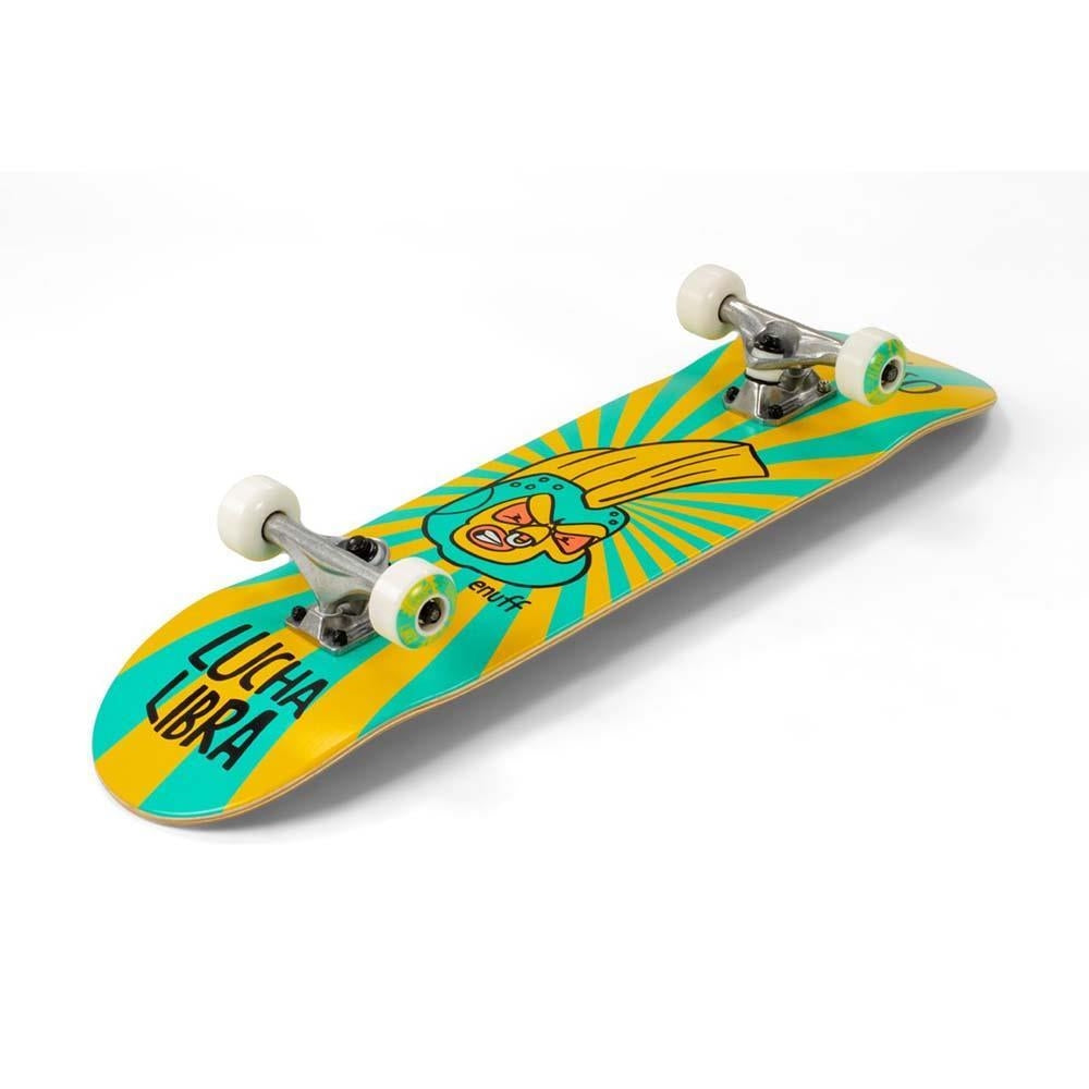 Enuff Lucha Libre Mini Factory Complete Skateboard Yellow Blue 7.25"