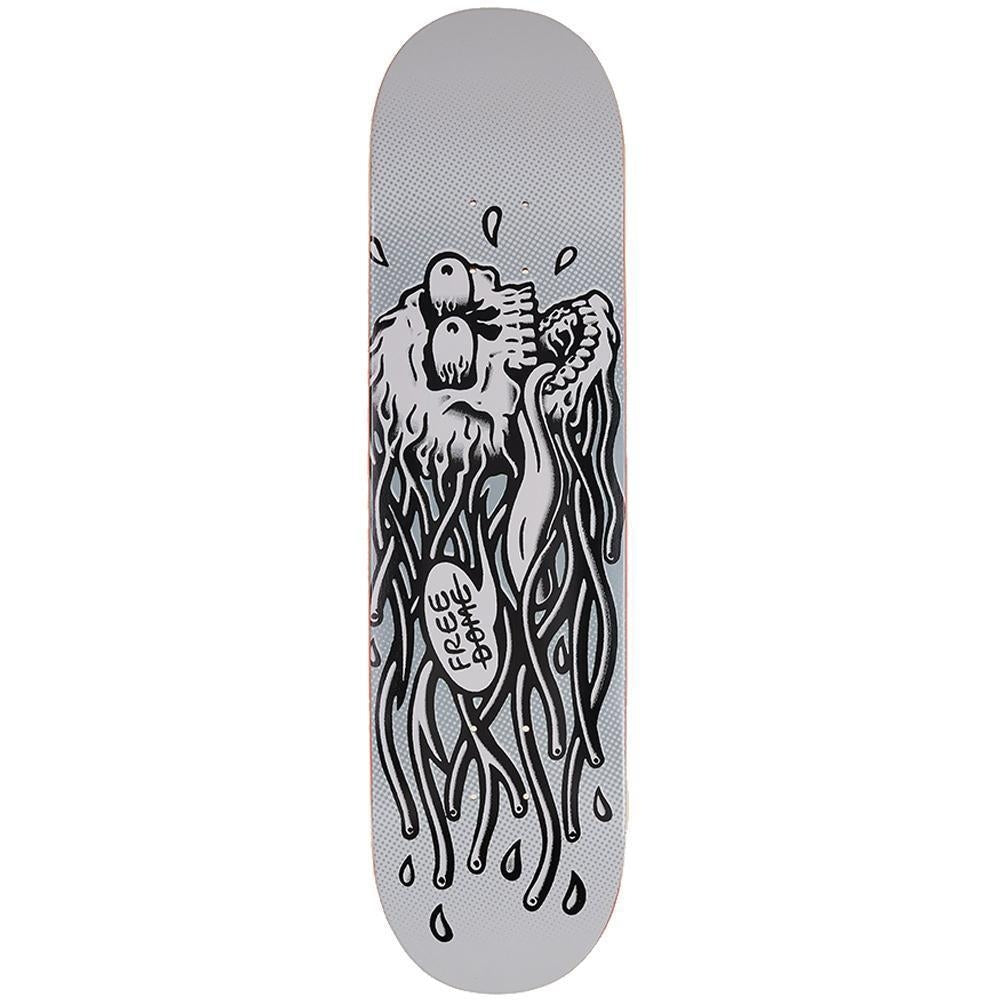 Free Dome Raging Skull Light Skateboard Deck White 8"