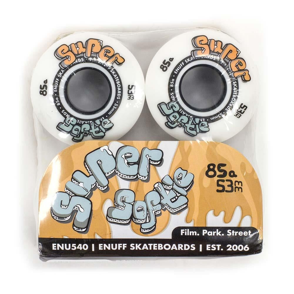 Enuff Super Softie Skateboard Wheels White 53mm