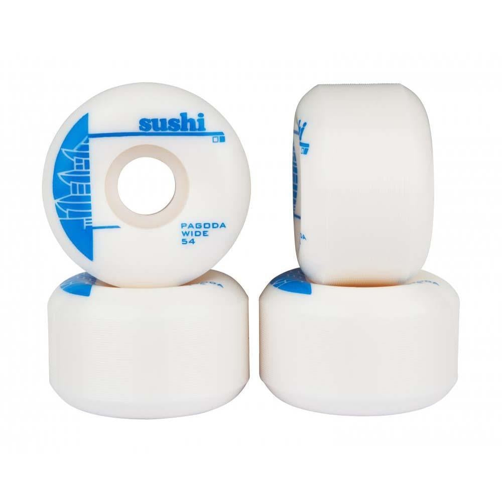 Sushi Pagoda Wide Skateboard Wheels White 54mm