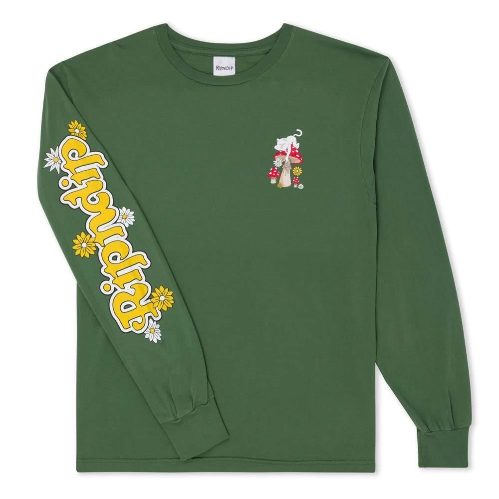Rip N Dip Caterpillar Garden Long Sleeve T-Shirt Olive