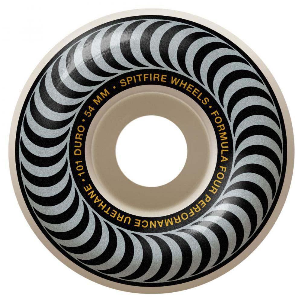 Spitfire Formula Four Classics Skateboard Wheels 101DU White Silver 54mm