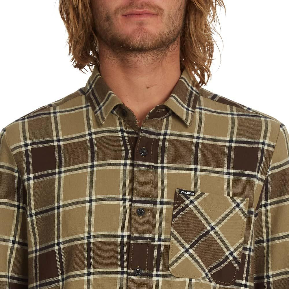 Volcom Caden Plaid Long Sleeve Shirt Khaki