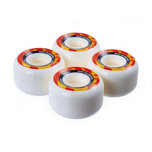 Enuff Conical Skateboard Wheels White Orange 54mm