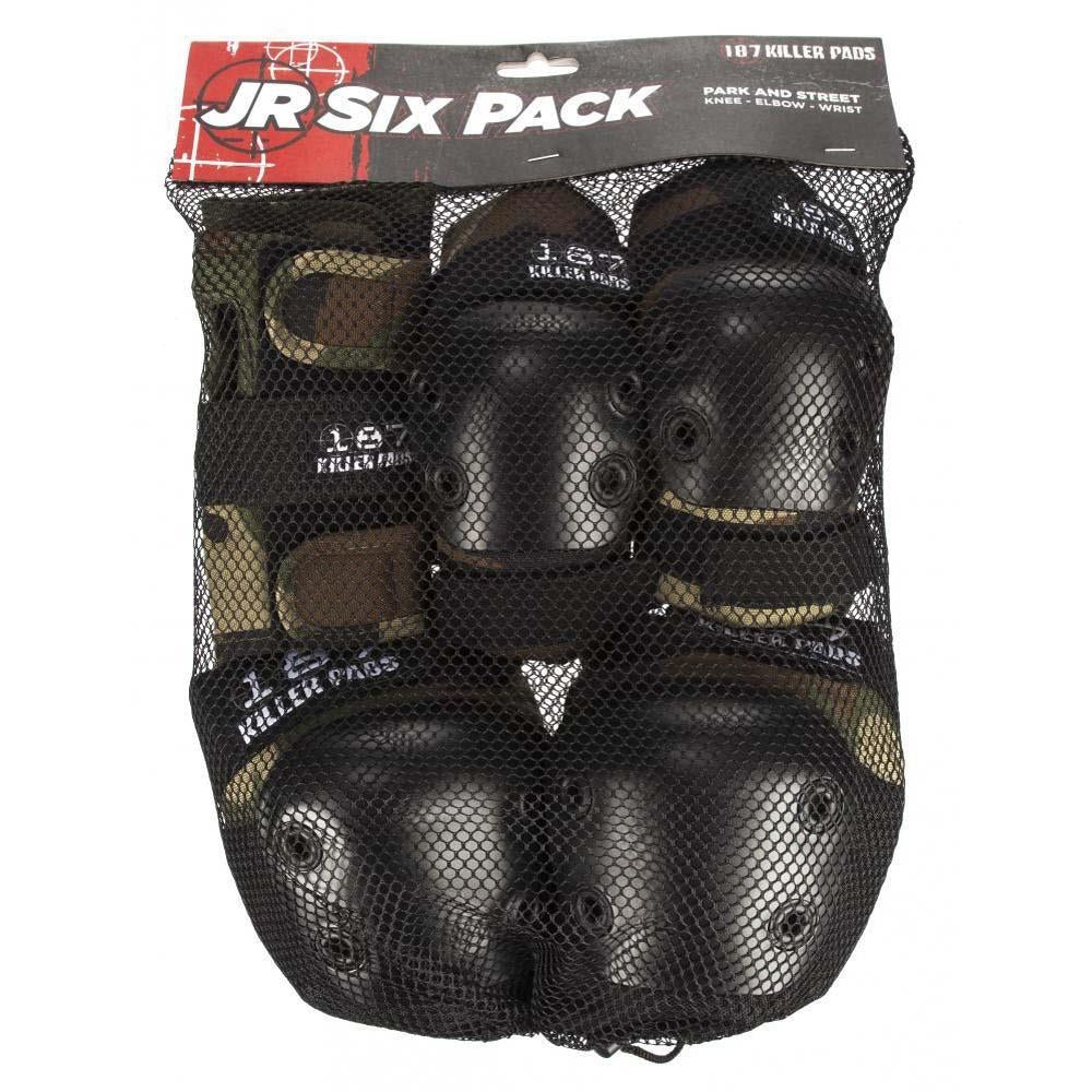 187 Killer Pads Jr. Six Pack Set Knee Elbow Wrist Guards Camo OSFA JUNIOR