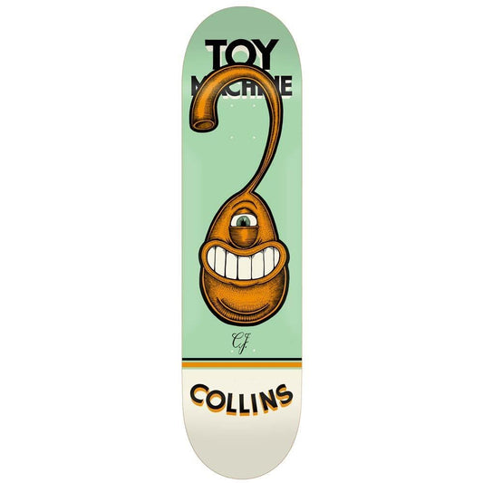 Toy Machine Collins Pen N Ink Skateboard Deck Blue 8.25"