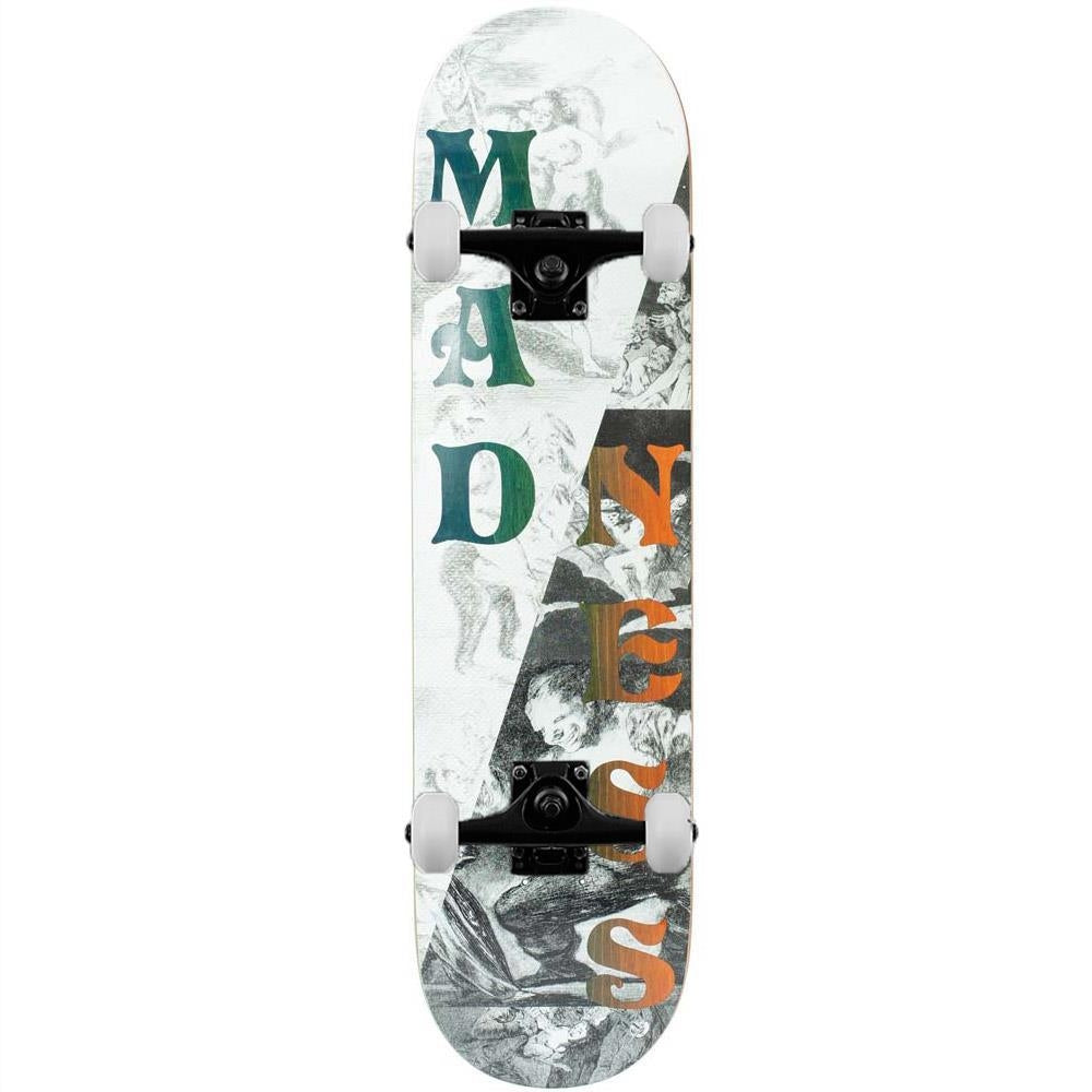 Madness Split Overlap R7 Complete Skateboard Black White 8"