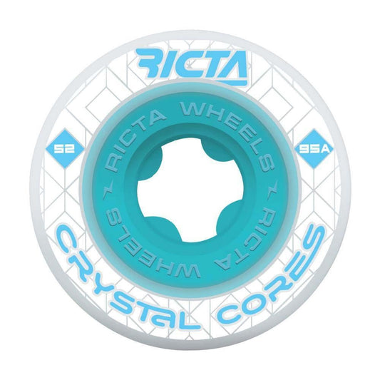 Ricta Crystal Cores Skateboard Wheels 95a  Blue Clear 52mm