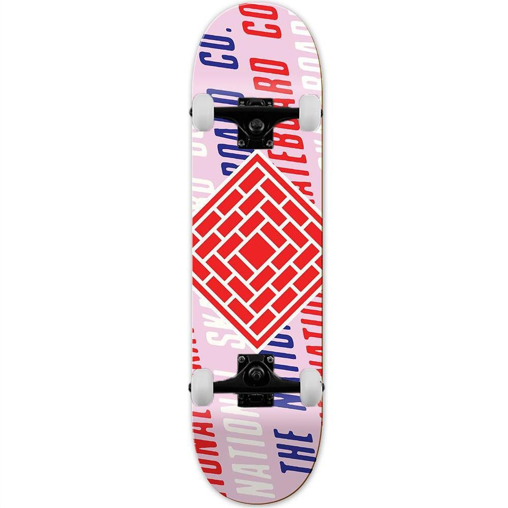 The National Logo Slant Pink Complete Skateboard 8.25"