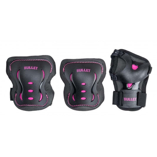 Bullet Triple Padset Blast V2 Junior Knee Elbow Wrist Black Pink