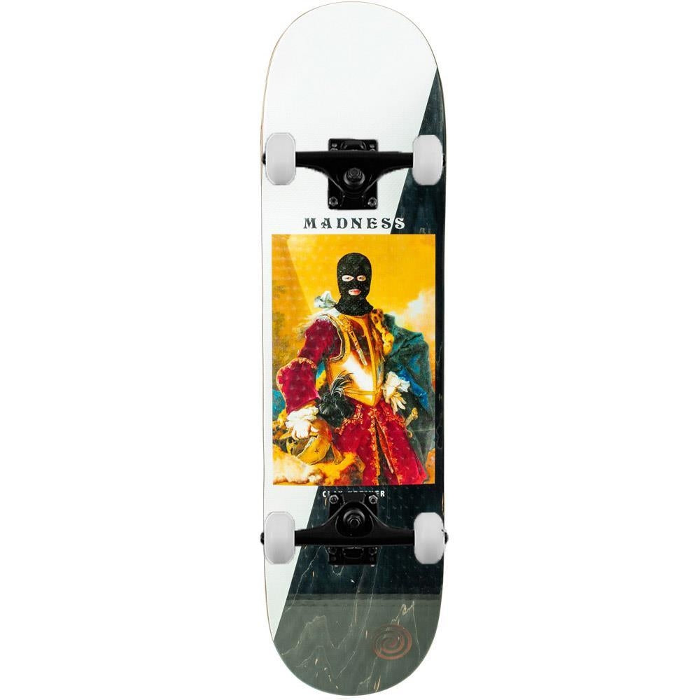 Madness Clay Masked Impact Light Complete Skateboard Black White 8.25"