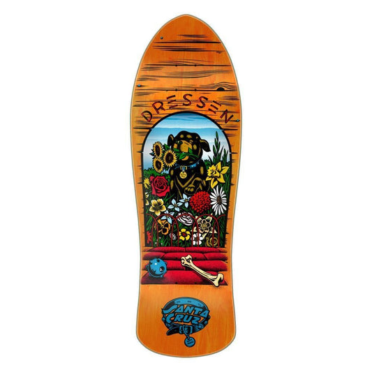 Santa Cruz Reissue Skateboard Deck Dressen Pup Orange/ Multi 9.5"