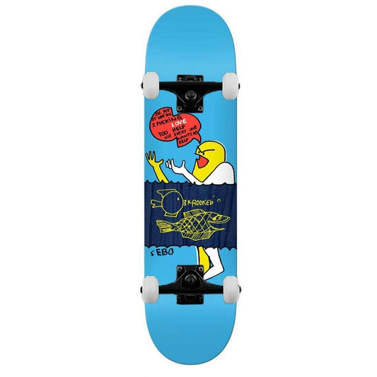 Krooked Pro Complete Skateboard Sebo Help Blue 8.06"