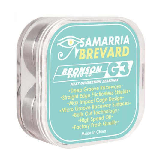 Bronson Speed Co. Skateboard Bearings Samarria Brevard Pro G3 Silver 8mm