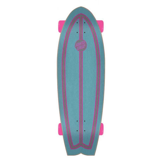 Santa Cruzer Factory Complete Cruiser Skateboard Prismatic Dot Shark Silver 36"