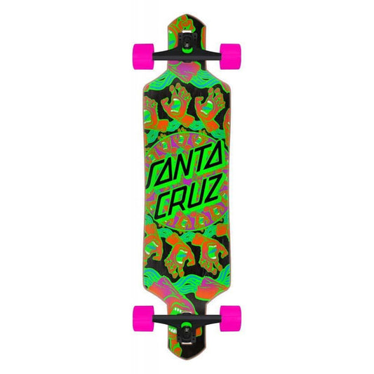 Santa Cruzer Mandala Hand Drop Thru Factory Complete Skateboard Multi 9"