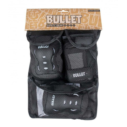 Bullet Triple Padset Blast V2 Junior Knee Elbow Wrist Black White