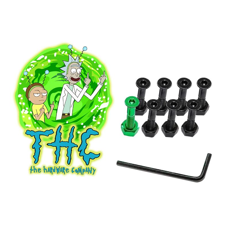 The Hardware Company THC Rick and Morty Green Skateboard Nuts & Bolts 1"