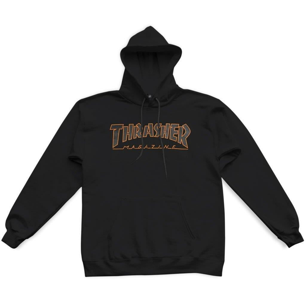 Thrasher Outlined Hooded Sweatshirt Black & Orange