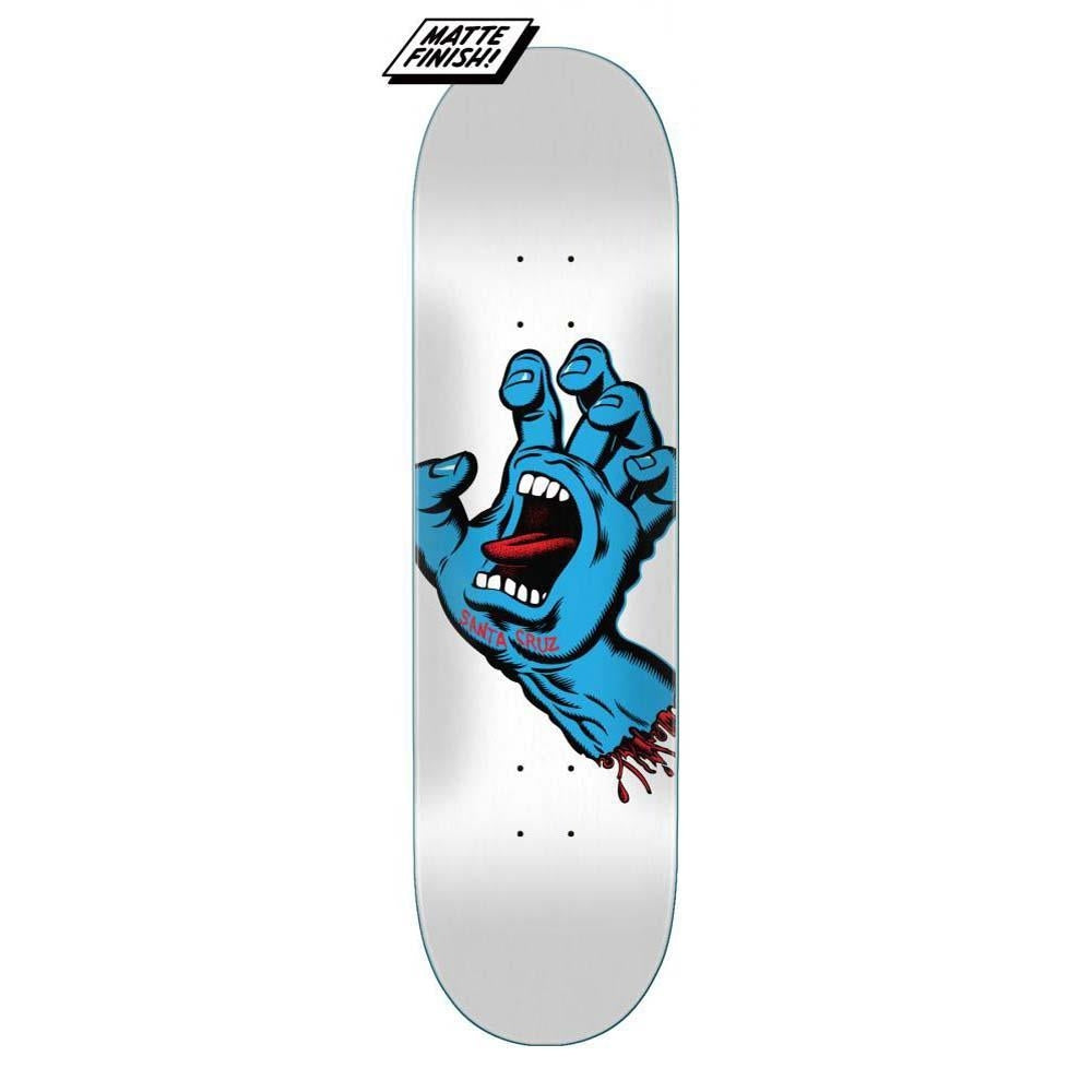 Santa Cruz Screaming Hand Skateboard Deck White Matte Finish 8.25"