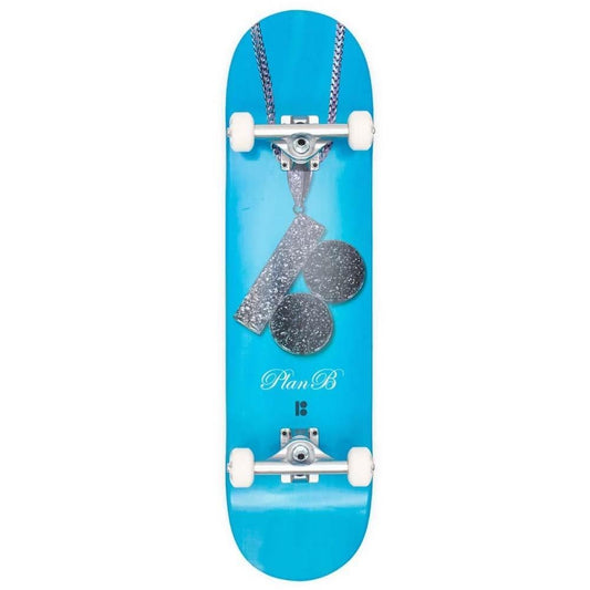 Plan B Team Chain Factory Complete Skateboard Blue 8"