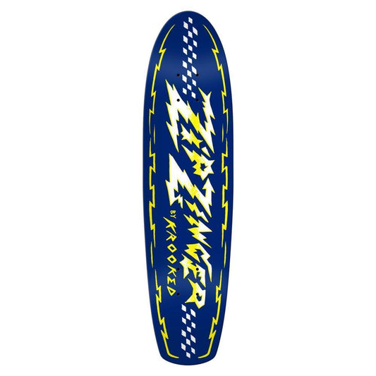 Krooked Skateboard Deck Zip Zinger By Sam D Blue 7.75"
