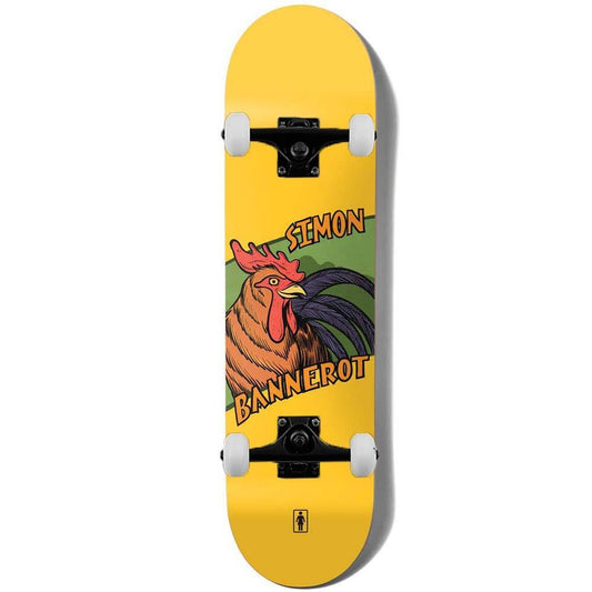 Girl Rooster Bannerot Complete Skateboard Yellow 8.25"
