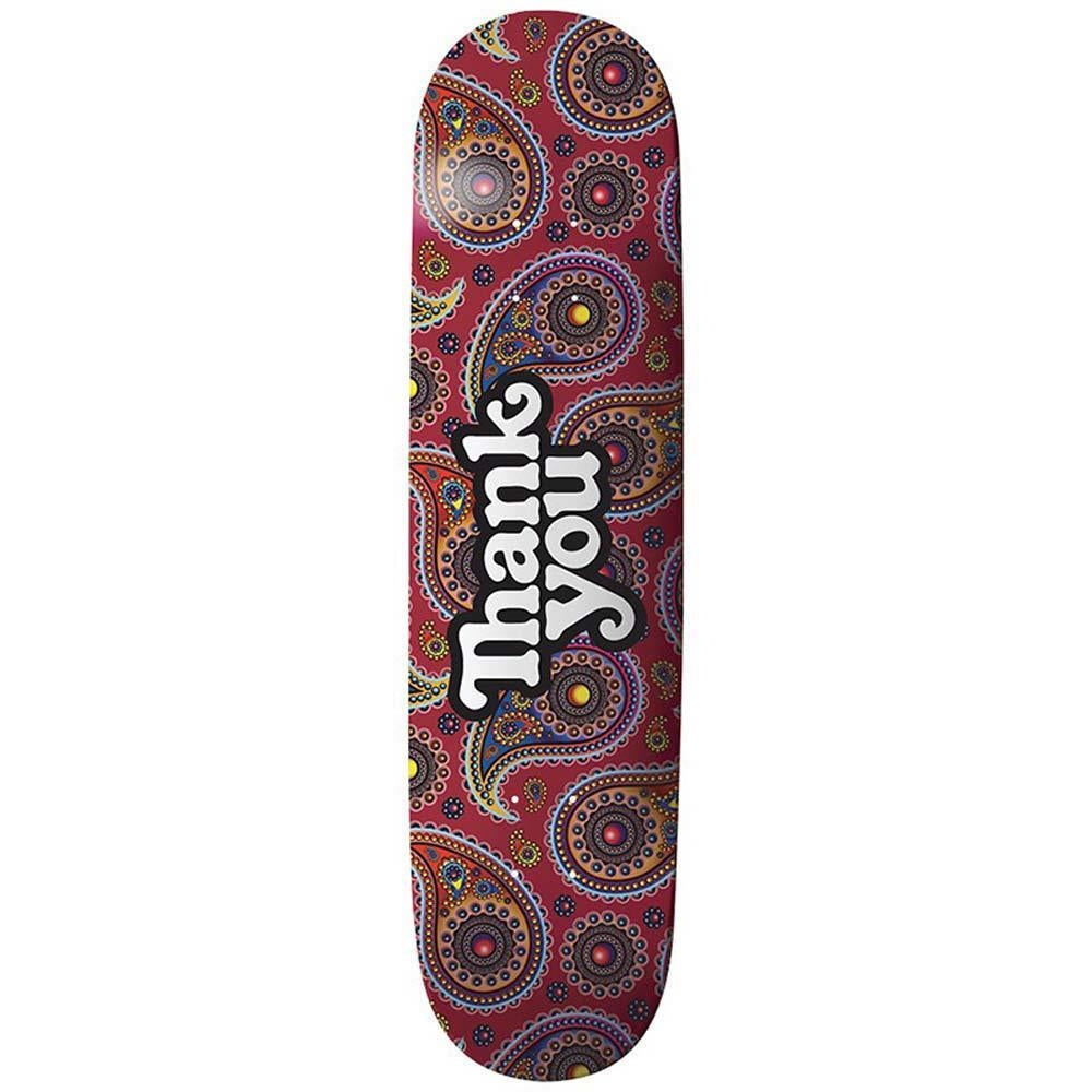 Thank You Skateboards Paisley Logo Skateboard Deck Multi 8"