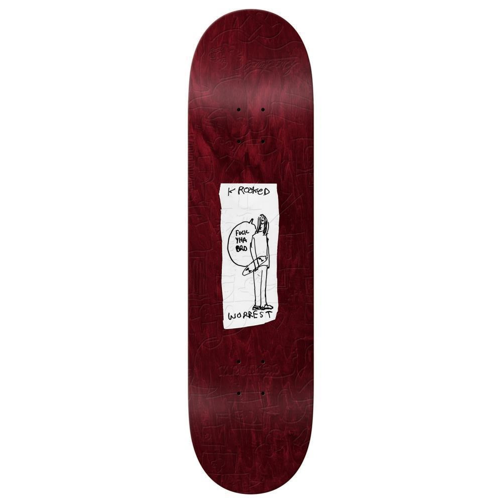 Krooked Pro Skateboard Deck Worrest Yha Bro Slick Assorted Stains 8.3"