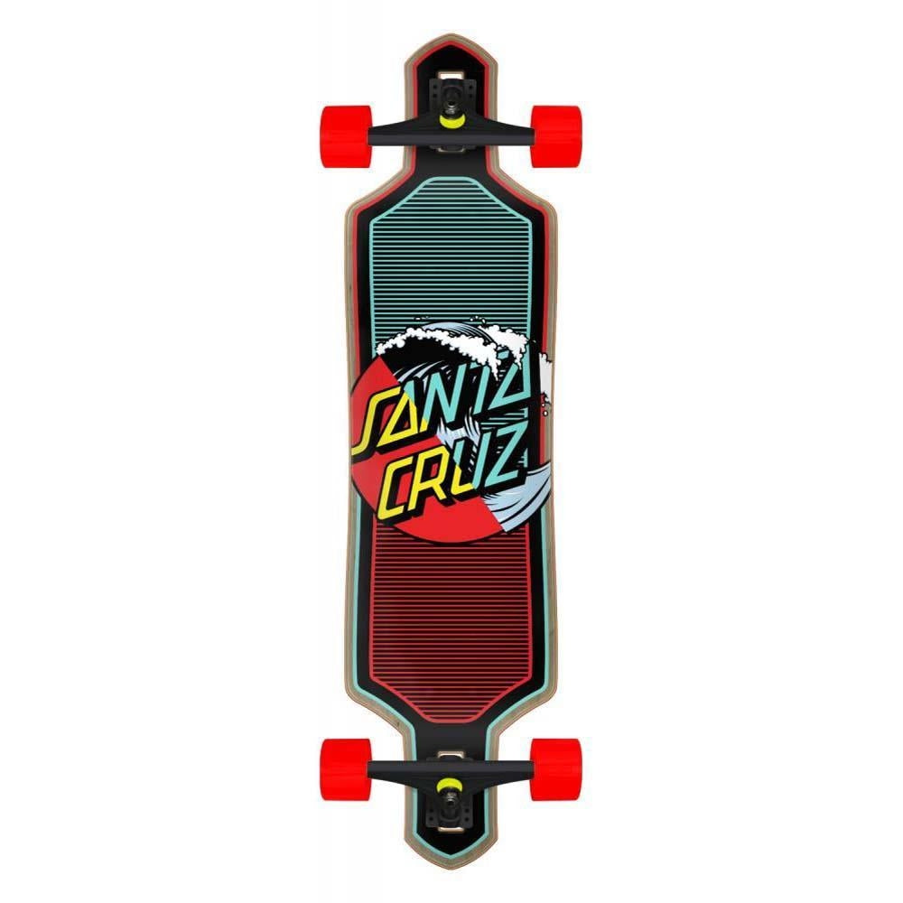 Santa Cruzer Factory Complete Skateboard Wave Dot Splice Drop Thru Red Blue 36"