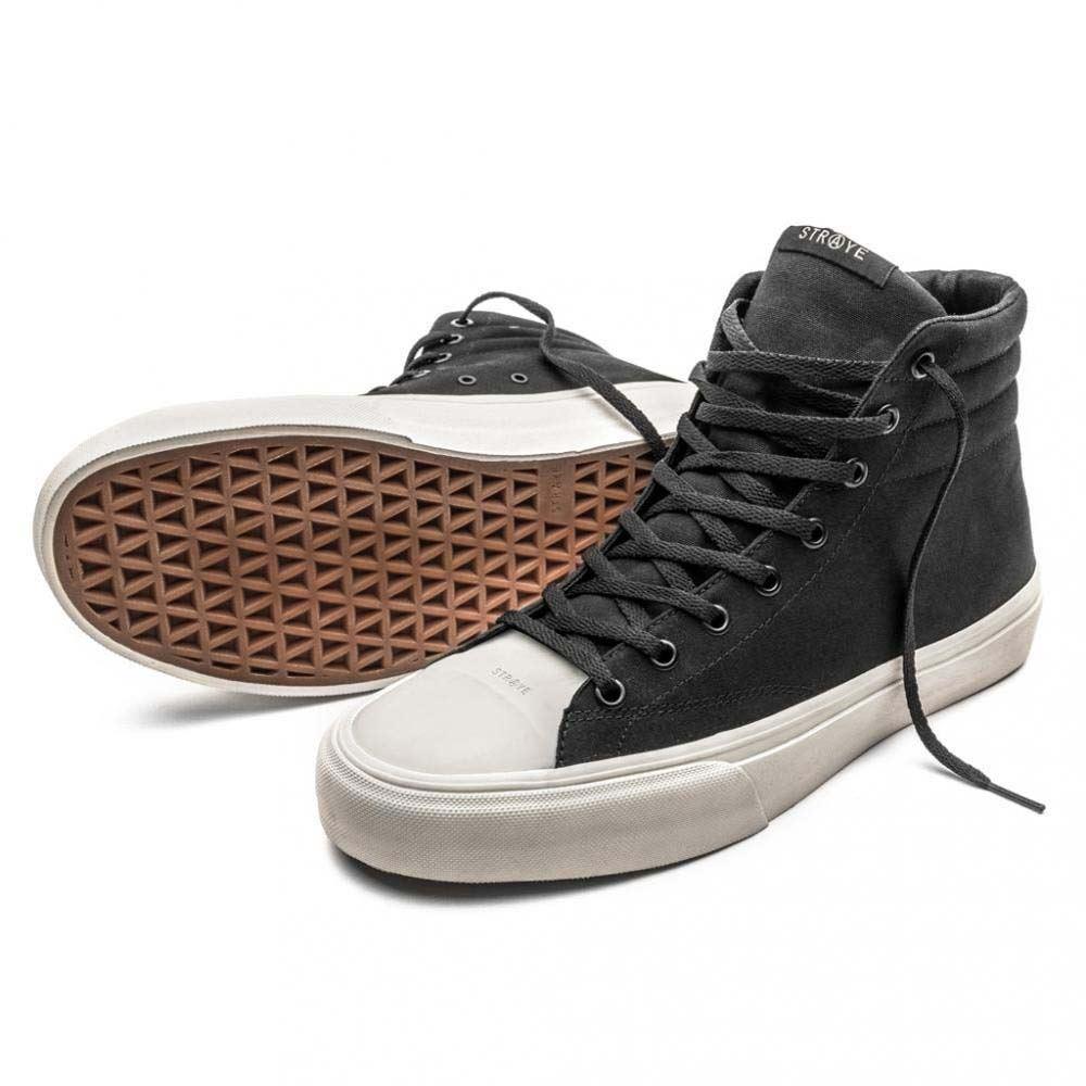 Straye Footwear Venice Black Bone Canvas Skate Shoes