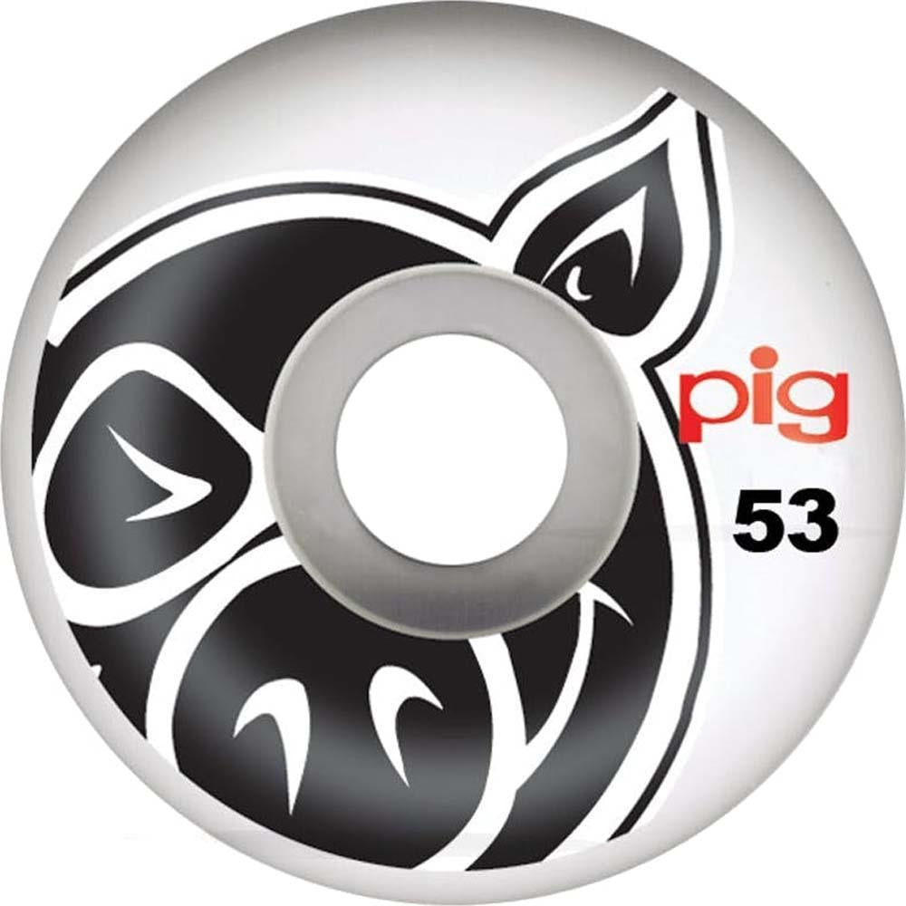 Pig Wheels Pig Head Natural Skateboard Wheels White 53mm