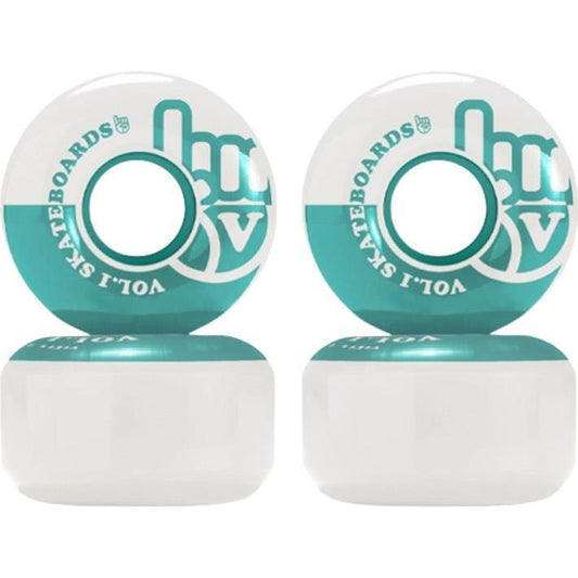 Vol.1 No.1 Skateboard Wheels White/Teal 52mm